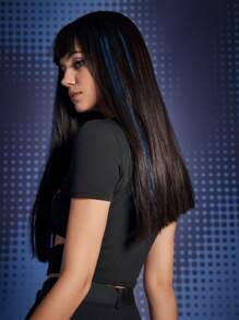 ROMWE Grunge Punk Eye Graphic Cut Out Crop Tee - Black - View 2