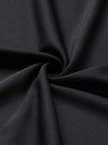 男士字母圖案T恤 - 黑色 - 查看 3