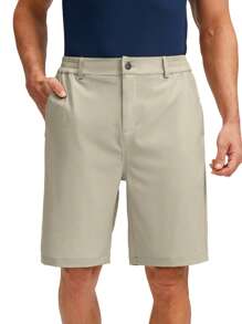 G Gradual 男士素色斜口袋百慕大短褲 - 卡其色 - 查看 1