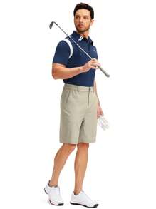 G Gradual 男士素色斜口袋百慕大短褲 - 卡其色 - 查看 4