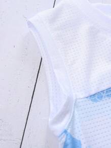 Baby Boy Camo Print Tank Top & Shorts - Blue and White - View 4