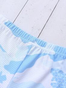 Baby Boy Camo Print Tank Top & Shorts - Blue and White - View 5