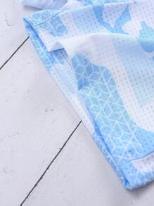 Baby Boy Camo Print Tank Top & Shorts - Blue and White - View 6