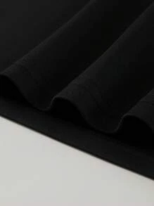 Manfinity Dauomo Men Slogan & Cartoon Graphic Tee - Black - View 4