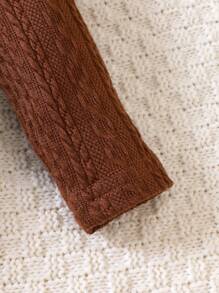 嬰兒男童3件套純色紋理高領長袖連體褲