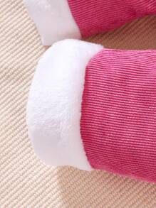 女嬰卡通圖案前蝴蝶結背帶連身褲和T恤