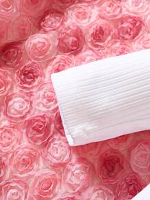 女嬰卡通圖案前蝴蝶結背帶連身褲和T恤