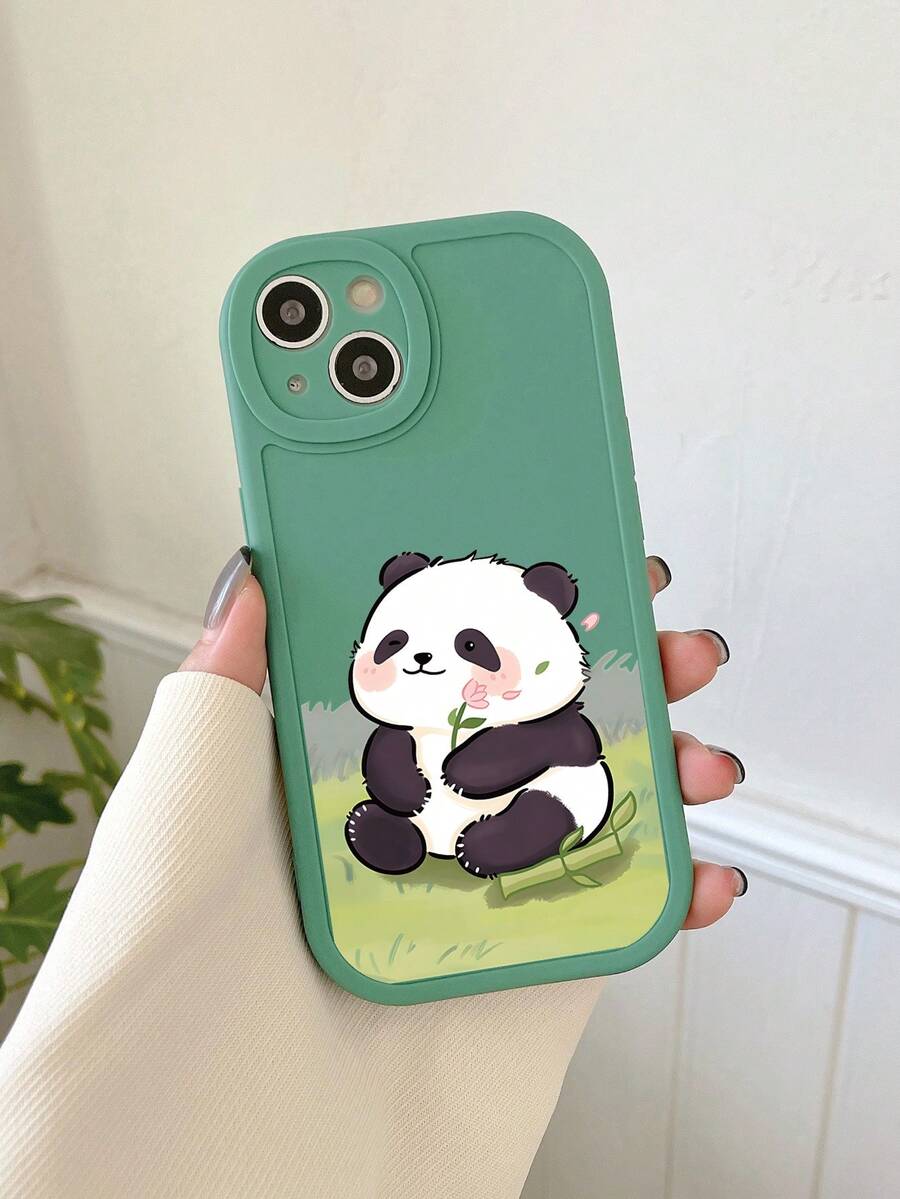 卡通熊貓圖案手機殼 - 彩色 - 查看 1