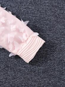 女大童素色貼花細節洋裝 - 粉色 - 查看 5