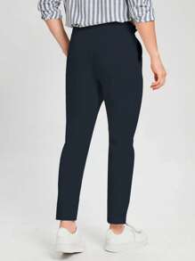 Manfinity Mode Nam Chất rắn Túi nghiêng Quần tây - Màu xanh hải quân - Xem 2