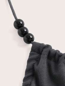 ROMWE Fairycore Star Print Halter Top - Grey - View 3