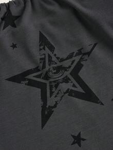 ROMWE Fairycore Star Print Halter Top - Grey - View 4