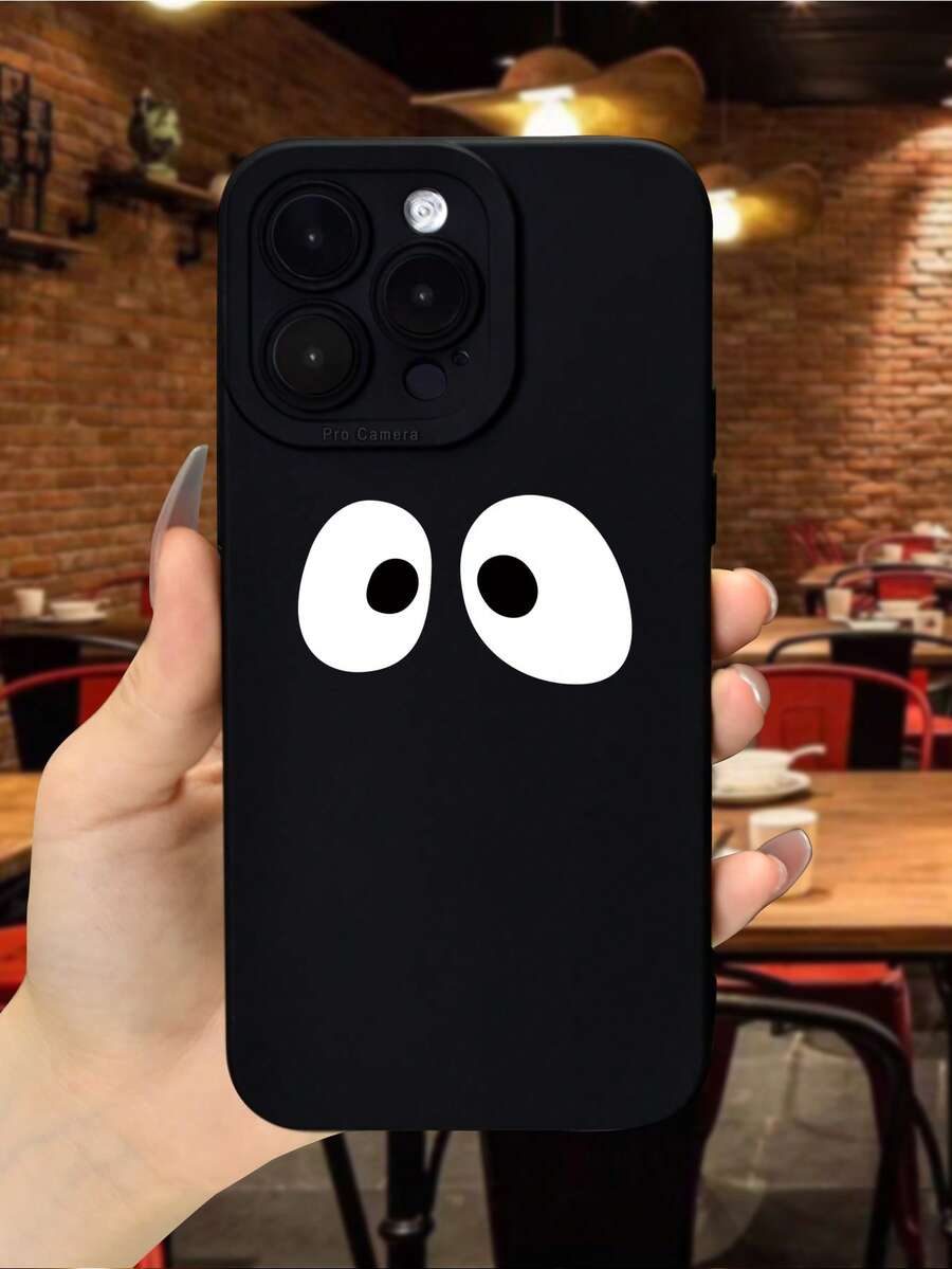 眼睛圖案手機殼 - 黑與白 - 查看 1