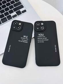 2入組/套圖案情侶手機殼適用於iphone - 黑與白 - 查看 2