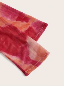 Aveloria Top de tie dye fruncido de malla