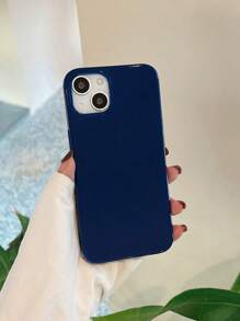 Navy Blue Minimalist Solid Color Soft Phone Case, Compatible With IPhone 17 Pro Max, 13, 15, 16 Pro Max, 14, 16 Plus - Blue - View 4