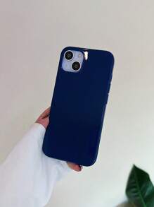 Navy Blue Minimalist Solid Color Soft Phone Case, Compatible With IPhone 17 Pro Max, 13, 15, 16 Pro Max, 14, 16 Plus - Blue - View 5