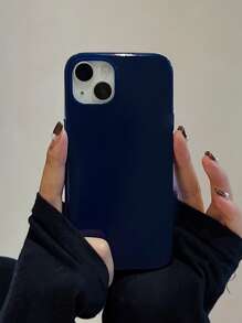 Navy Blue Minimalist Solid Color Soft Phone Case, Compatible With IPhone 17 Pro Max, 13, 15, 16 Pro Max, 14, 16 Plus - Blue - View 6