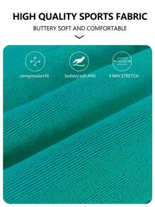 Easithlete Seamless Wideband Waist Sports ShortsWomen Sweat Short, Gym Short, Biker Short - Cadet Blue - View 7