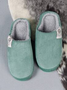 Dép đi trong nhà/ngoài trời dày dặn chống trượt màu trơn dày dặn dành cho nữ mùa thu/đông - màu xanh lá - Xem 5