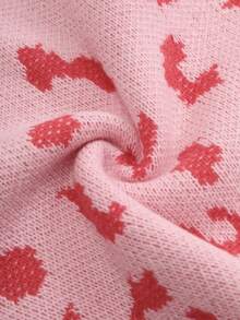 SHEIN 女大童圖形圖案小高領套頭毛衣 - 粉色 - 查看 6