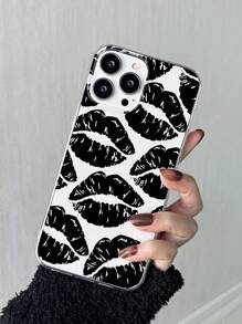 1入組多色 Tpu 柔軟透明彩繪創意手機殼大開口相容 iPhone 15/15Pro/15Plus/15Promax - 黑色 - 查看 3