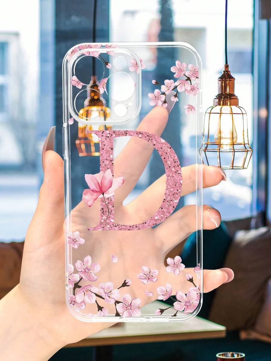 情人节花朵与字母图案手机壳 兼容 iPhone15/15Plus/15Pro/15Promax - 彩色 - 查看 1