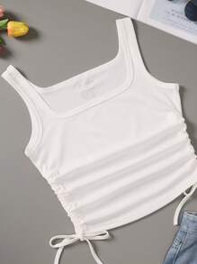 INAWLY Áo khoác và áo lót dành cho xe tăng nữ Xù Dây kéo màu trơn Giải trí - trắng - Xem 5