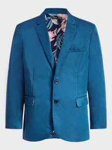 GENTILAND Áo cộc tay Nam Nút màu trơn Giải trí - Màu xanh lam - Xem 3