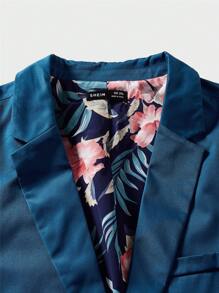 GENTILAND Áo cộc tay Nam Nút màu trơn Giải trí - Màu xanh lam - Xem 4