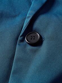 GENTILAND Áo cộc tay Nam Nút màu trơn Giải trí - Màu xanh lam - Xem 5