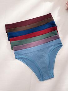 7 piezas Calzoncillos unicolor tejido de canalé