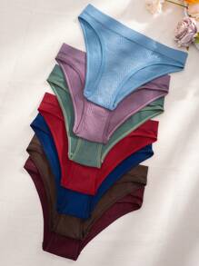 7 piezas Calzoncillos unicolor tejido de canalé