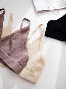 Women's Casual Plain Backless Bralette Multicolor Fabric Slight Stretch Top - Multicolor - View 5