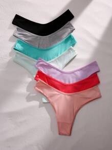 Women's Multicolor Casual Colorblock Thong Briefs With Slight Stretch Fabric - Multicolor - View 1