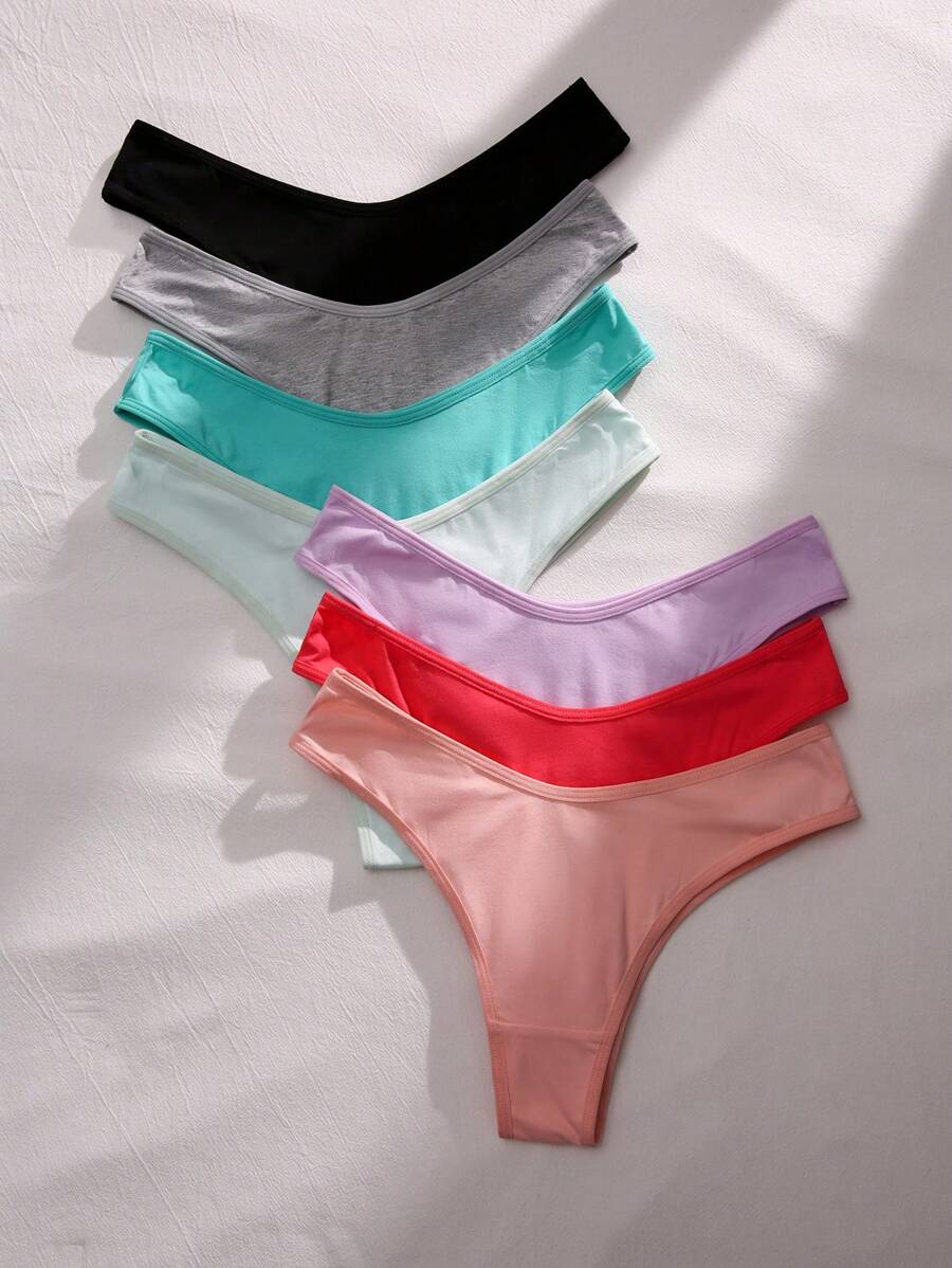 Women's Multicolor Casual Colorblock Thong Briefs With Slight Stretch Fabric - Multicolor - View 1