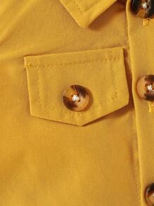 女嬰恐龍刺繡襯衫和短褲 - 黃色 - 查看 6