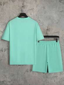 Manfinity EMRG Đàn ông cộng Cánh & Đồ họa sư tử in hoa Áo thun & Đồ họa Chữ cái Quần short - màu xanh lá - Xem 3