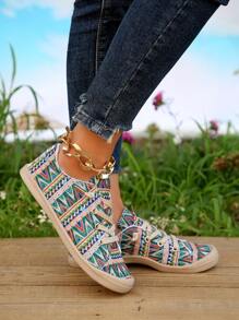 女士新款时尚柔软舒适经典户外百搭圆头系带一脚蹬平底休闲运动鞋 - 彩色 - 查看 5