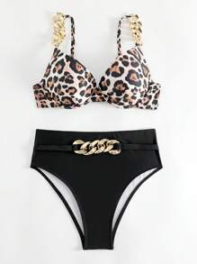 SHEIN Swim Set de 2 biquinis con copas con aros (derechos de autor adquiridos), verano