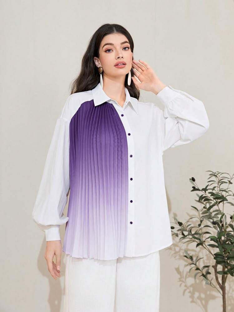 Ombre Print Drop Shoulder Shirt