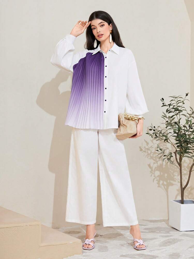 Ombre Print Drop Shoulder Shirt