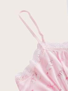 ROMWE Kawaii Mèo in Ren tương phản Cami ngọn - Hồng - Xem 3