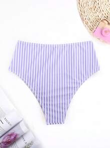 Sọc Eo cao Quần lót Bikini - Màu Lilac Tím - Xem 2