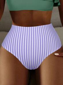 Sọc Eo cao Quần lót Bikini - Màu Lilac Tím - Xem 4