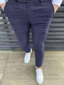 Manfinity Homme Nam In Toàn bộ Quần tây - Màu xanh lam - Xem 1