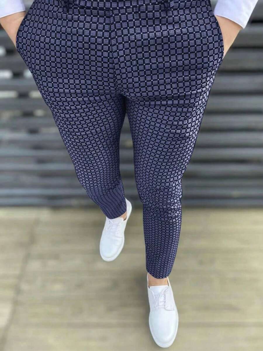 Manfinity Homme Nam In Toàn bộ Quần tây - Màu xanh lam - Xem 1