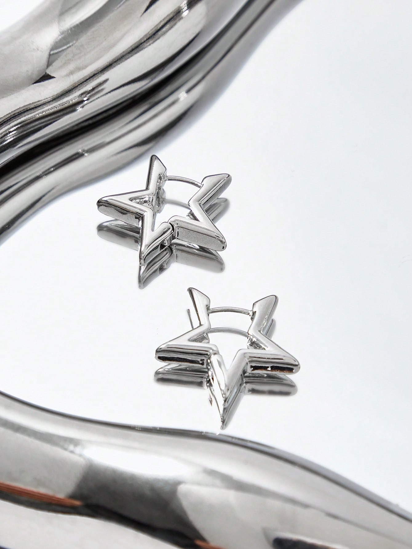 Star hoop earrings