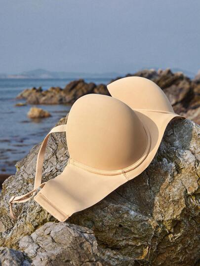 LUVLETTE Strapless Push-Up Underwire T-Shirt Lingerie As Outerwear Bra Nude Basic Half Wedding Bra