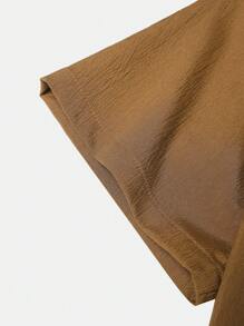 Nam Cổ có Lỗ hổng Áo sơ mi - màu nâu - Xem 3